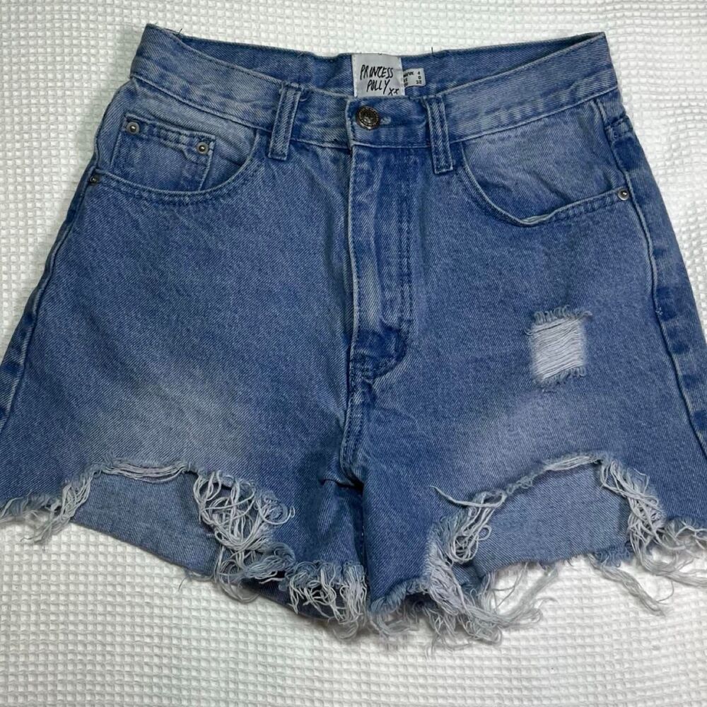 Princess-polly Women's Blue Denim Shorts Size US 0